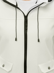 Kurtka softshell damska z kapturem biała OZONEE JS/HD182/45