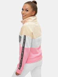 Bluza damska beżowo-jasnoróżowa OZONEE JS/B26019Z