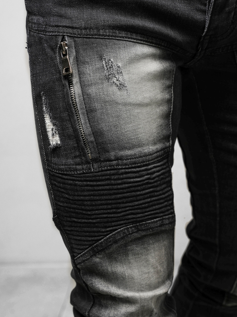 Spodnie jeansowe męskie czarne OZONEE NB/MP0046N