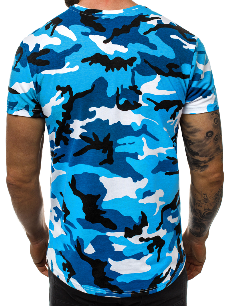 T-Shirt męski jasno-niebieski OZONEE JS/S807