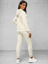 Komplet dresowy damski welurowy ecru OZONEE JS/8C1176/155Z