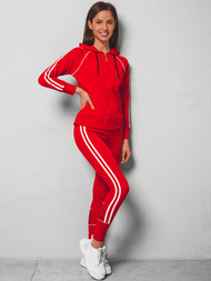 Komplet sportowy dwuczęściowy damski czerwony OZONEE JS/HD070/5Z