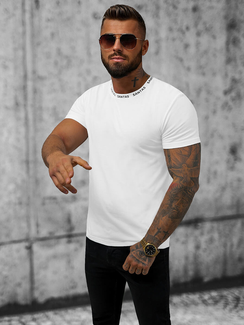 T-shirt męski biały OZONEE JS/8T228/1