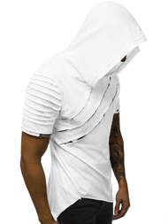 T-Shirt z kapturem męski biały OZONEE O/1187XZ