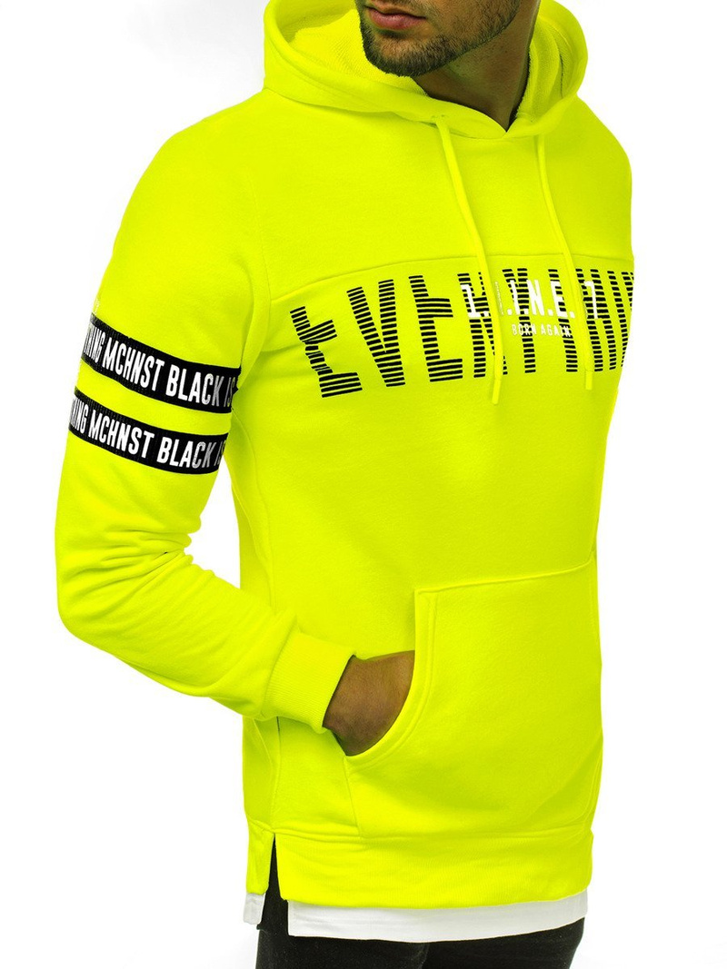 Толстовка з капюшоном чоловіча Жовта-неон OZONEE MACH/3123