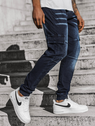 Spodnie męskie jogger niebiesko-czerwone OZONEE JS/KK1096