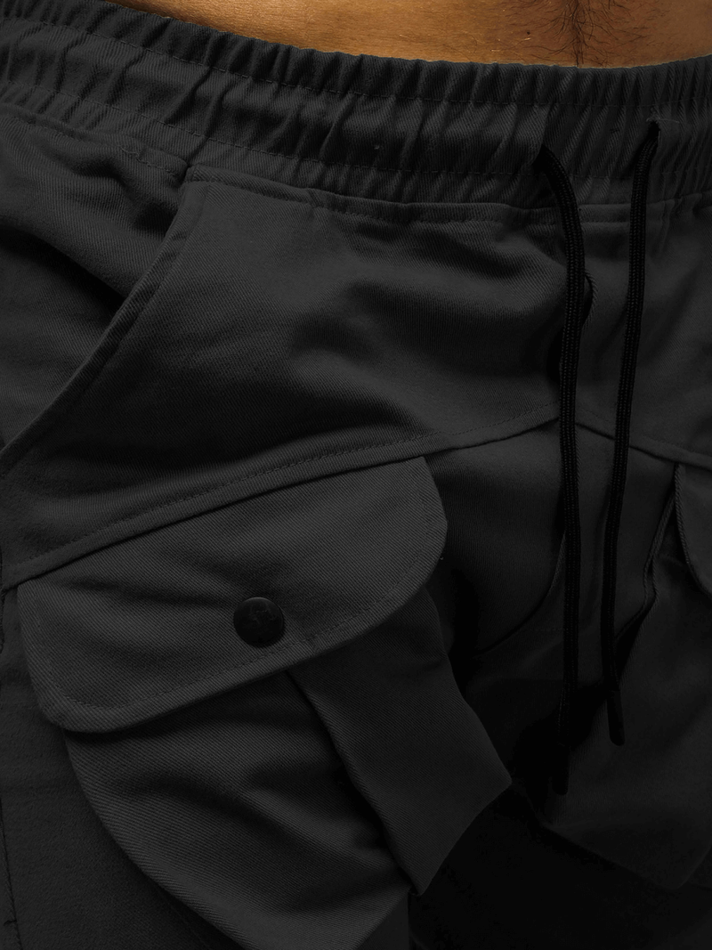 Spodnie męskie chino joggery czarne OZONEE G/11144