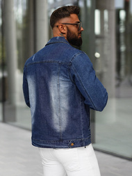 Чоловіча джинсова куртка tемно-cиня OZONEE NB/MJ525BSZ