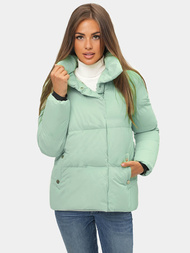 Kurtka zimowa damska pikowana miętowa OZONEE JS/M23062/236