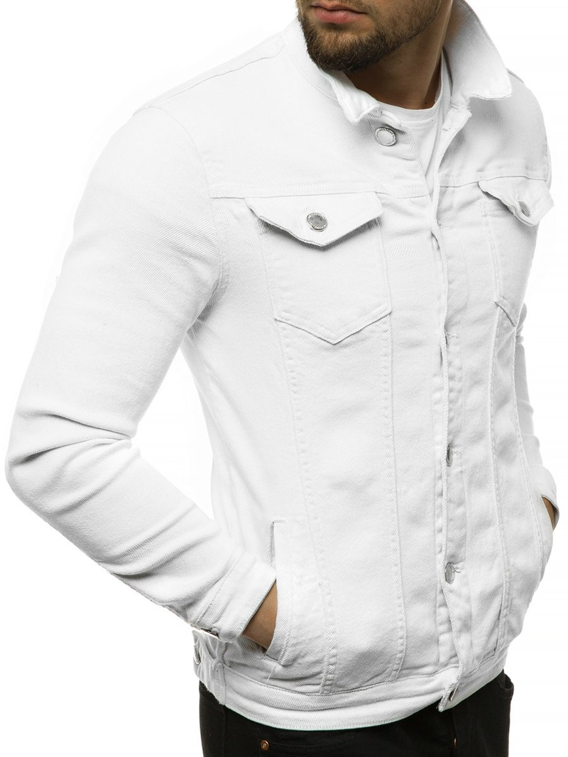 Kurtka jeans męska biała OZONEE G/620
