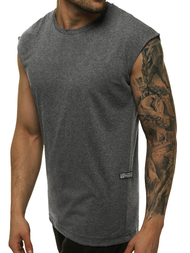 Koszulka bez rękawów męska grafitowa OZONEE O/1265