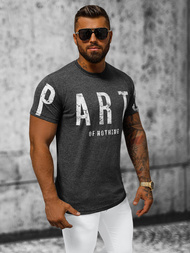 T-shirt męski grafitowy OZONEE O/1180Z