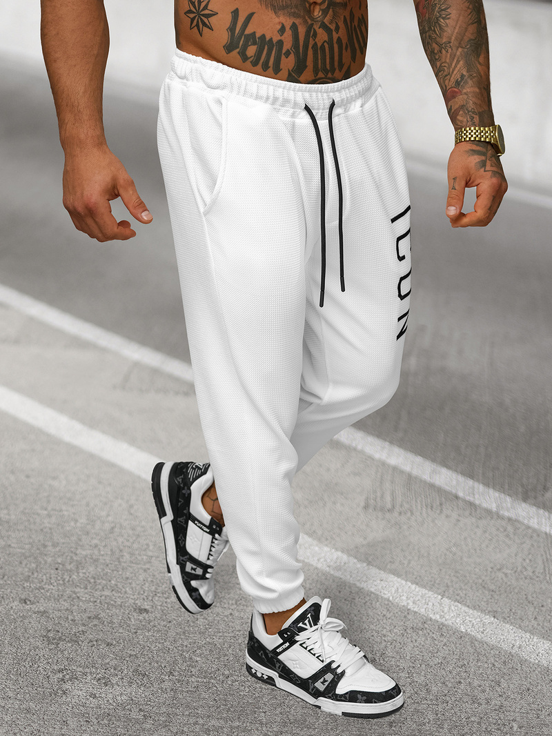 Spodnie dresowe męskie białe OZONEE O/D9125Z