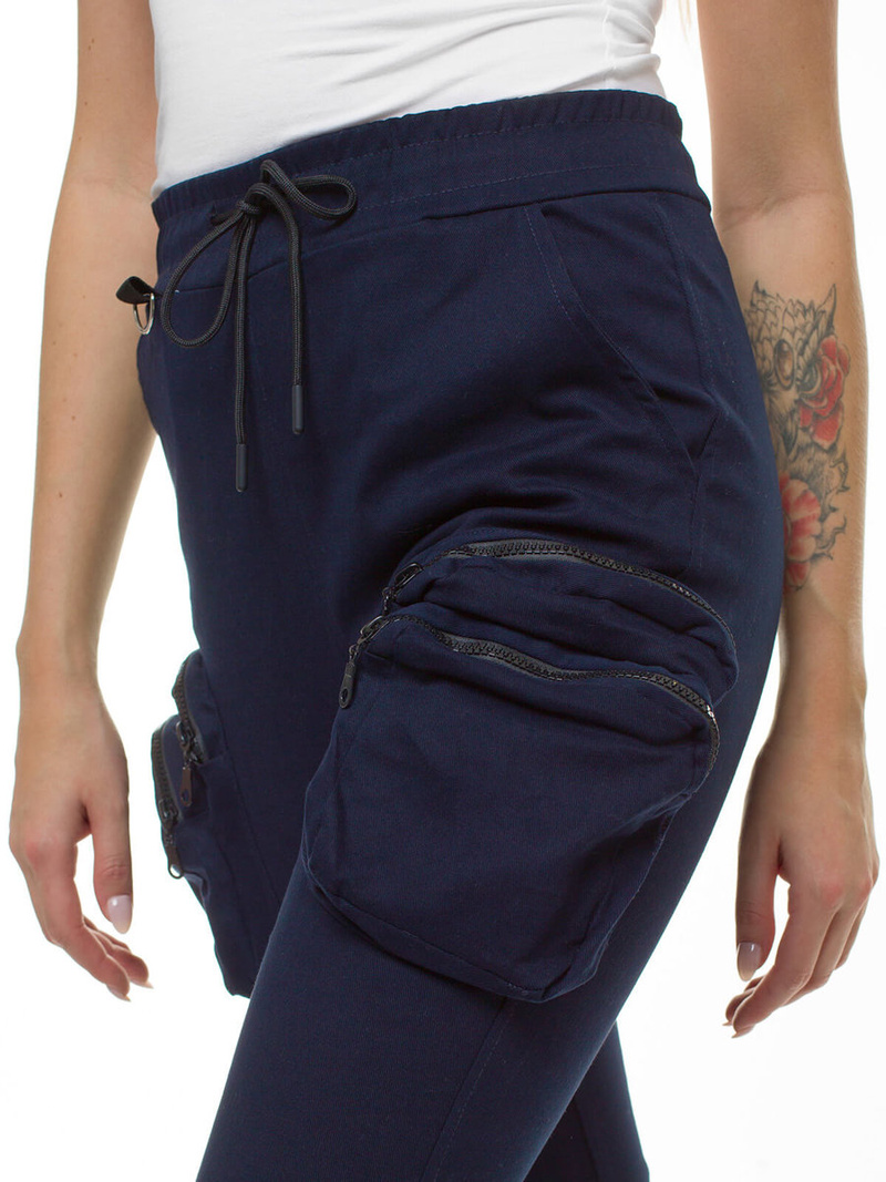 Spodnie damskie chino joggery granatowe OZONEE O/802
