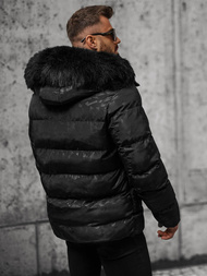 Kurtka zimowa męska pikowana czarna OZONEE JS/27M8109