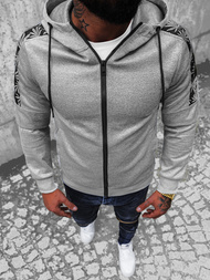 Bluza z kapturem męska rozpinana szara OZONEE JS/B8120