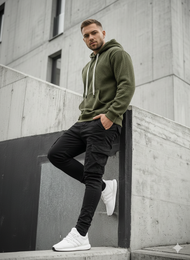 Bluza z kapturem męska khaki OZONEE O/G3065