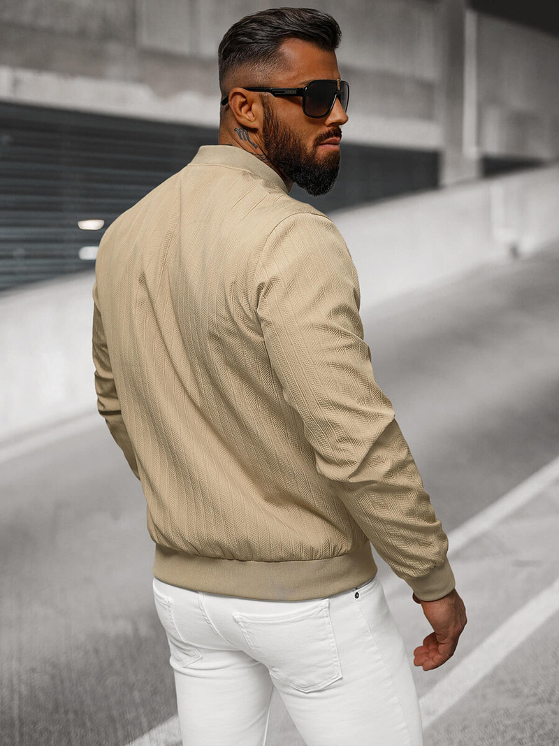 Kurtka męska bomberka beżowa OZONEE O/7701