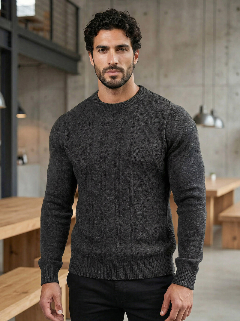 Sweter męski grafitowy OZONEE JS/59B3610/5