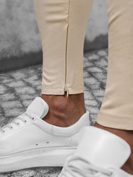 Spodnie męskie chino materiałowe beżowe OZONEE DJ/550170