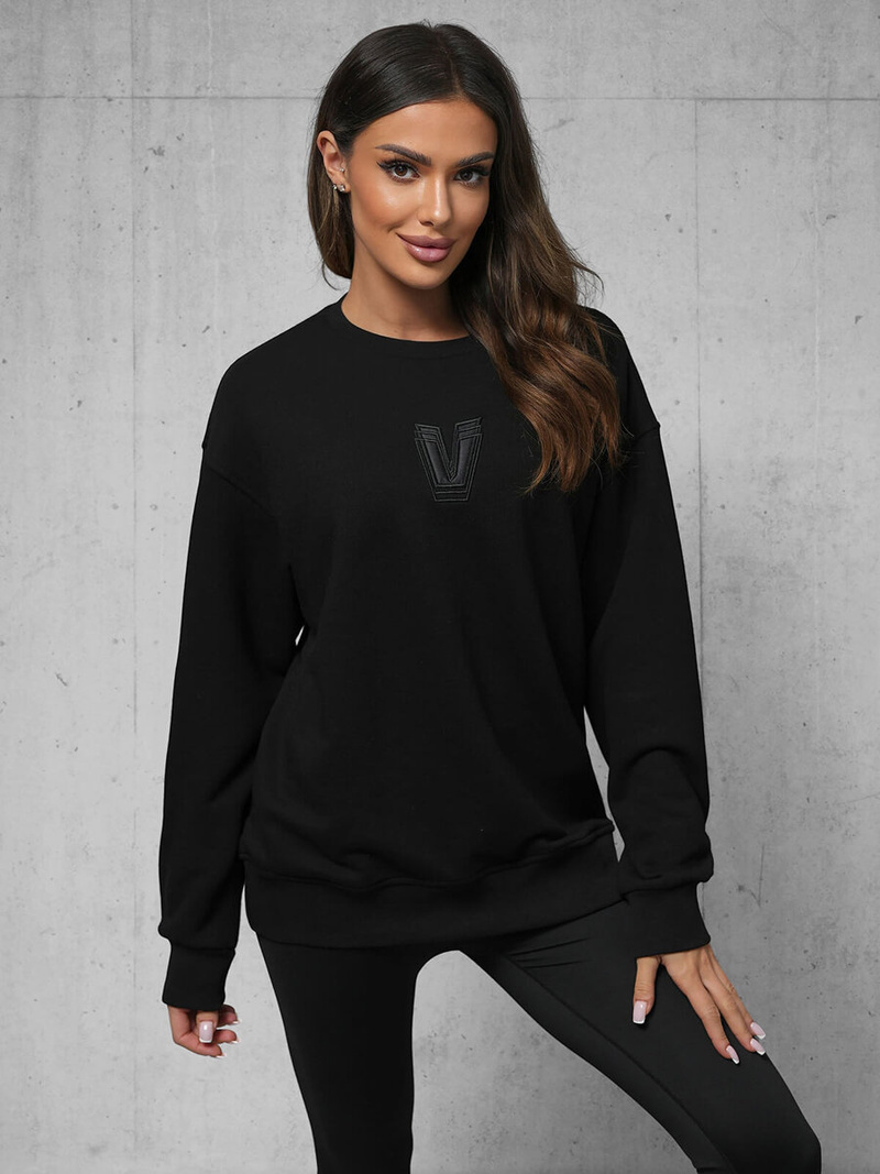 Bluza oversize czarna OZONEE O/SWE23034Z