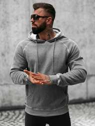 Bluza z kapturem męska grafitowa OZONEE O/8B152/5