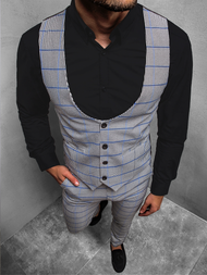 Чоловічий комплект - жилетка та штани чінос Сiро-Синiй OZONEE DJ/5598