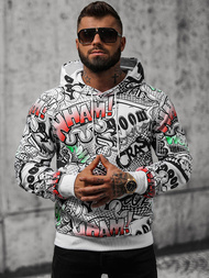 Bluza z kapturem męska biała OZONEE O/B270