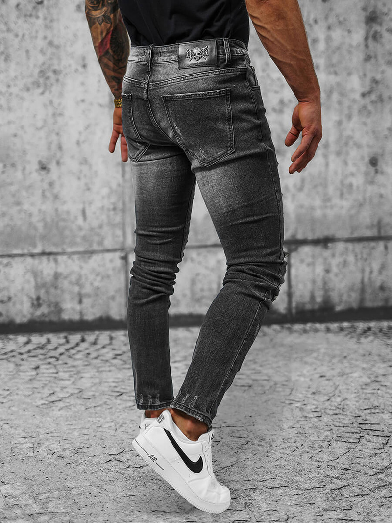 Spodnie jeansowe męskie czarne OZONEE NB/MP0166N