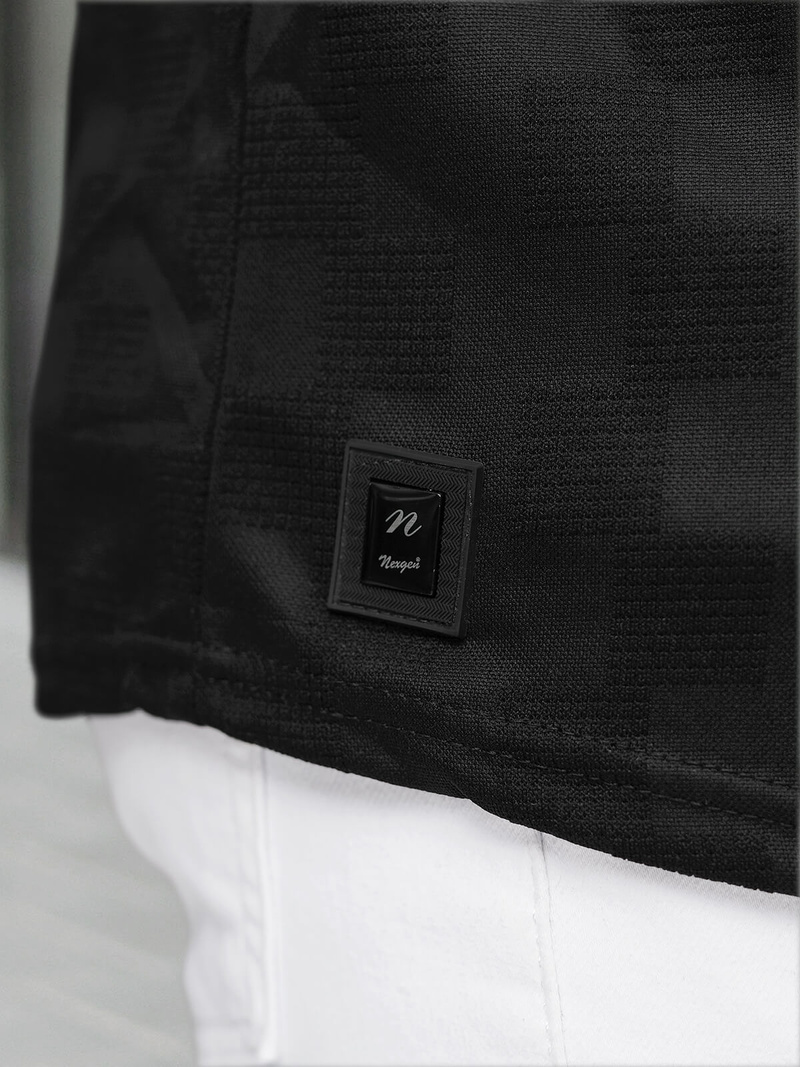 T-shirt męski slim fit czarny OZONEE O/QS11621