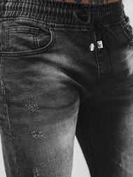Spodnie jeansowe joggery męskie czarne OZONEE NB/MP0053/2NZ