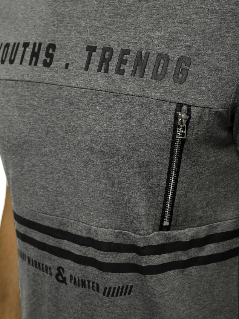T-Shirt męski grafitowy OZONEE JS/SS10973