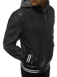 Kurtka skórzana męska czarna OZONEE JB/JP1133