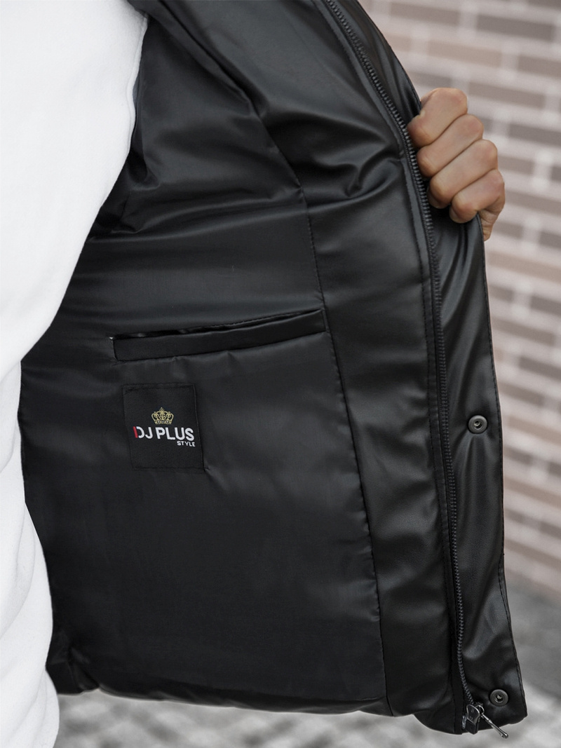 Kamizelka męska pikowana czarna OZONEE O/9035