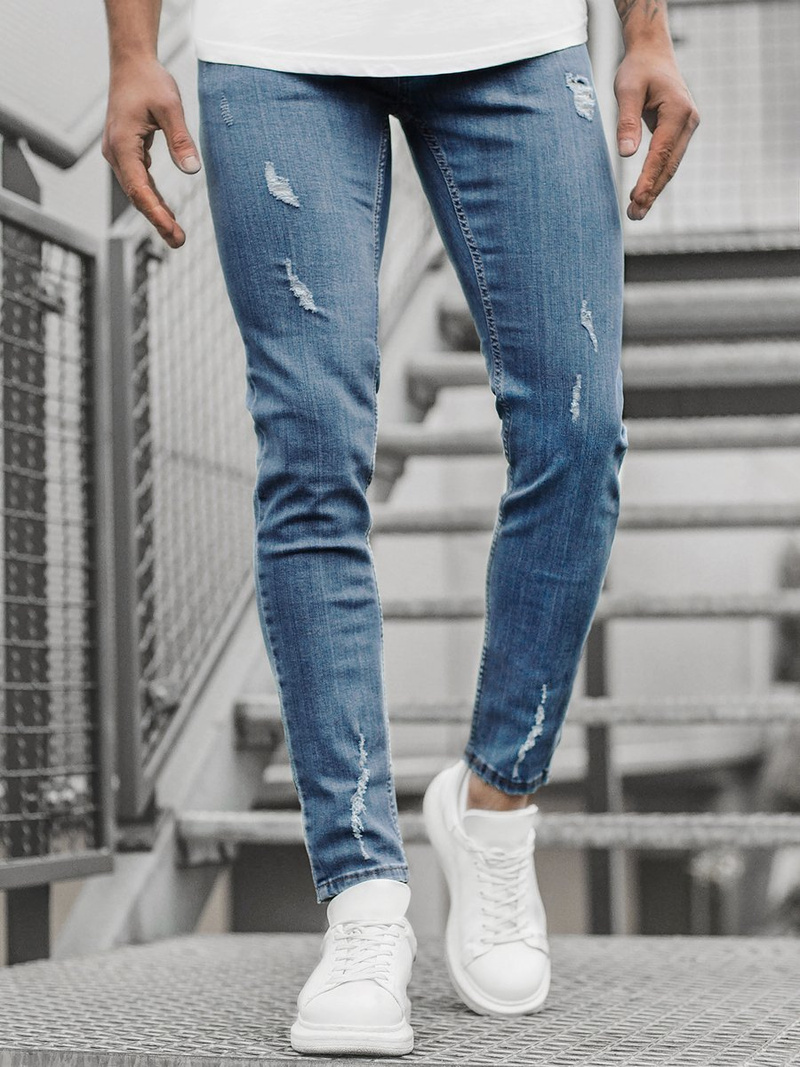 Spodnie męskie jeans niebieskie OZONEE O/4386/02