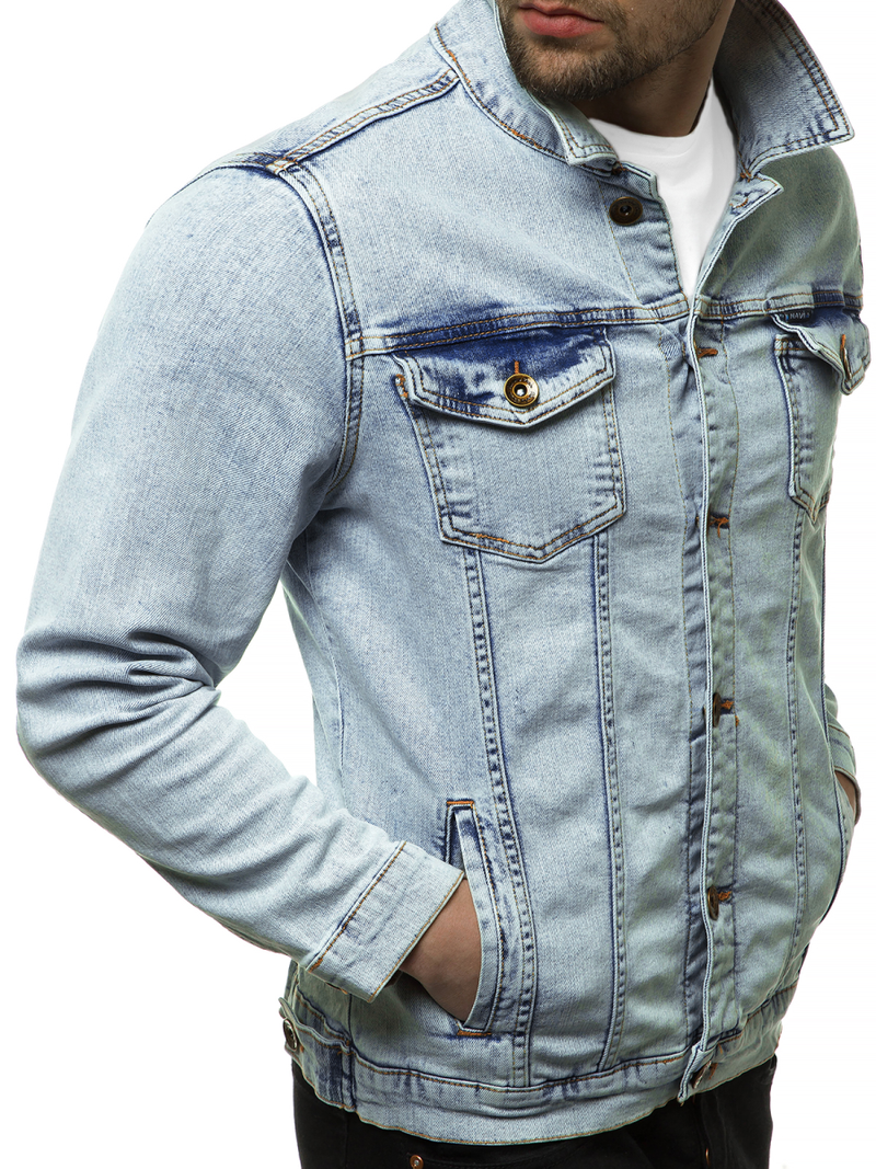 Kurtka męska jeans jasno-niebieska OZONEE BN/6080