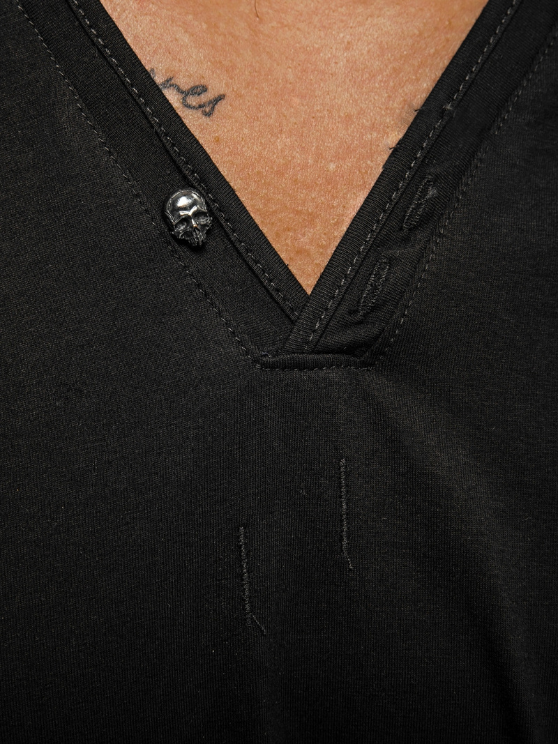 T-Shirt męski czarny OZONEE NB/3013