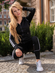 Жіночий спортивний костюм з трьох частин Чорний OZONEE JS/YW06018/1/11