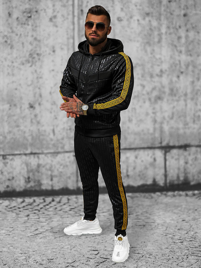 Komplet dresowy męski czarny OZONEE O/3A165