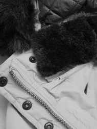 Kurtka zimowa damska długa pikowana szara OZONEE O/W377Z