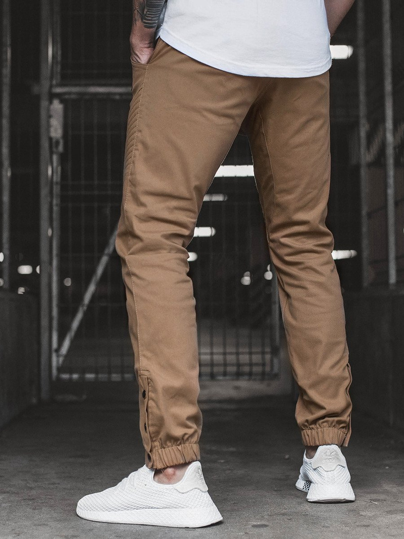 Spodnie męskie chino joggery camelowe OZONEE A/0952