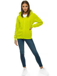 Bluza damska rozpinana z kapturem limonkowa OZONEE JS/W03/71Z