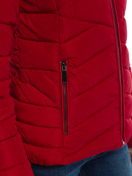 Kurtka zimowa damska z futerkiem bordowa OZONEE O/DK024/4