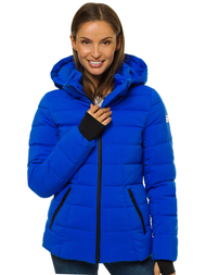 Kurtka zimowa z kapturem damska niebieska OZONEE O/M201/42