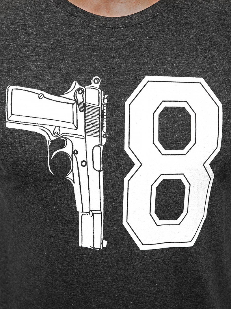 T-Shirt męski z nadrukiem grafitowy OZONEE O/1174Z