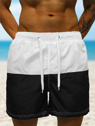 Spodenki kąpielowe męskie biało-czarne OZONEE JS/HM059