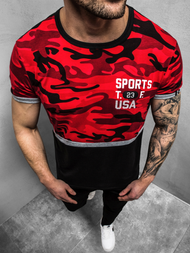 T-Shirt męski czerwony OZONEE JS/SS10982Z