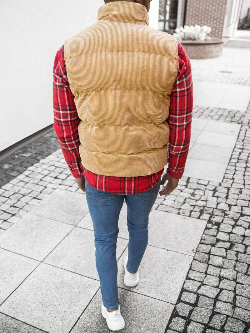 Kamizelka męska pikowana beżowa OZONEE E/3950