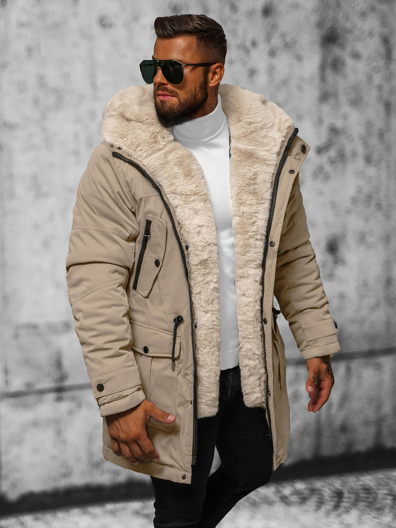 Kurtka zimowa męska beżowa OZONEE JS/22M317/62