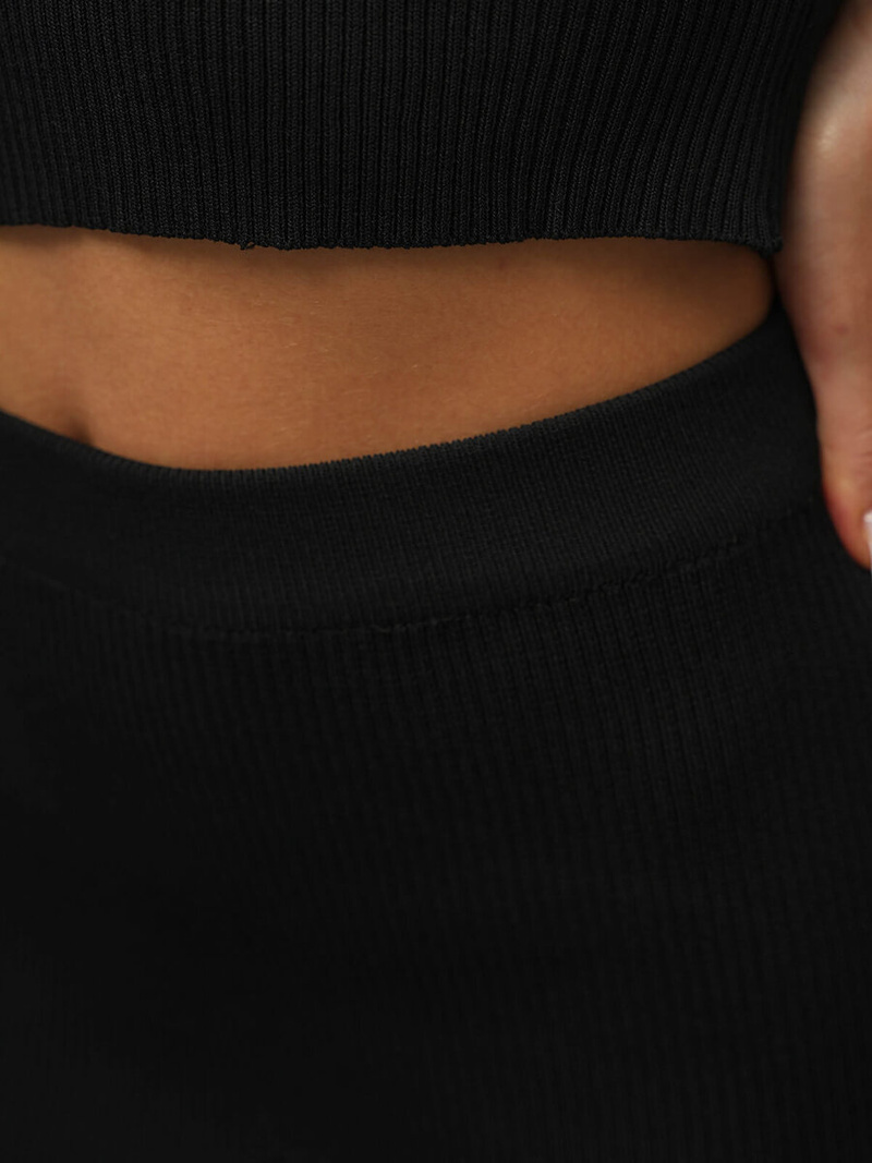 Komplet damski czarny - bluzka i spódnica OZONEE O/JK280